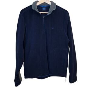 OLD NAVY Men's Navy Blue & Gray Quarter-Zip Fleece Small 0327